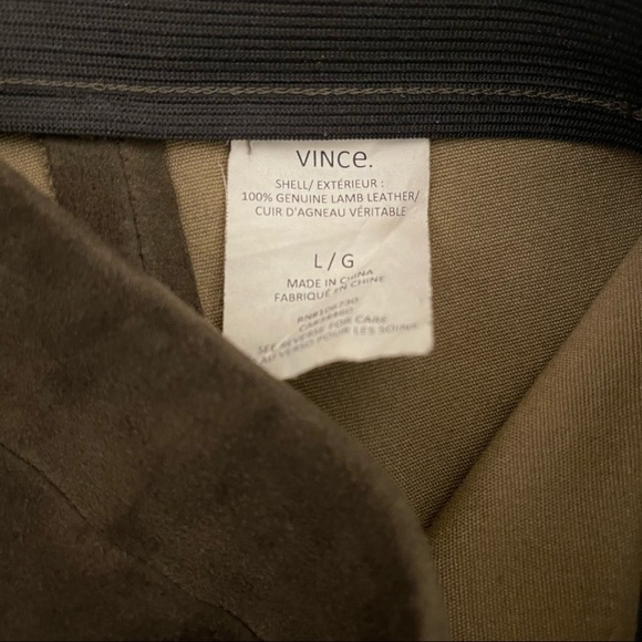 VINCE Brown Lamb Suede Leather Leggings - Picture 8 of 8